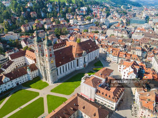 Luftbild St. Gallen Kathedrale