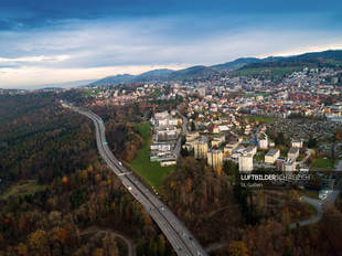 Luftbild St. Gallen Stadtautobahn