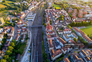 St. Ottmar & Güterbahnof in St. Gallen Luftbild