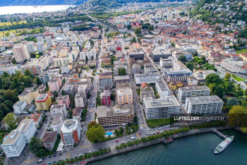 Stadt Locarno Drohne Luftbild