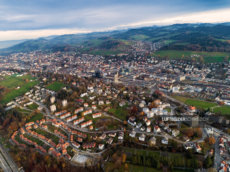 Luftbild Stadt St. Gallen Rosenberg-Schoren