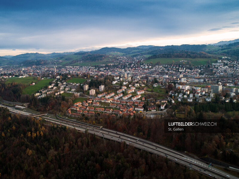 Luftbild Stadtautobahn St. Gallen