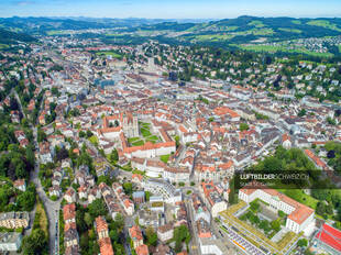 Luftbild Stadtzentrum St. Gallen
