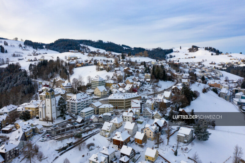 Luftbild Trogen im Winter