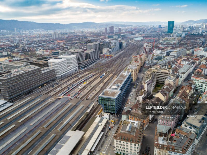 Luftbild Zürich Bahnhof