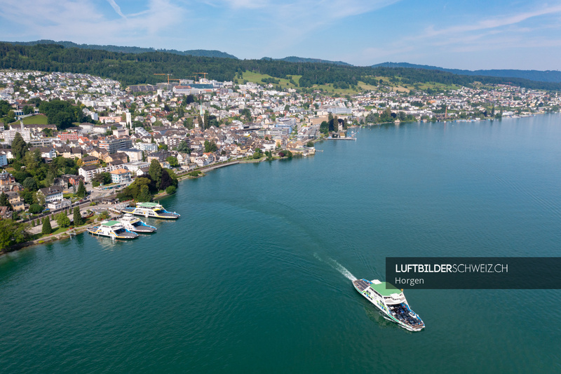 Zürichsee Fähre Horgen Luftaufnahme Luftbild