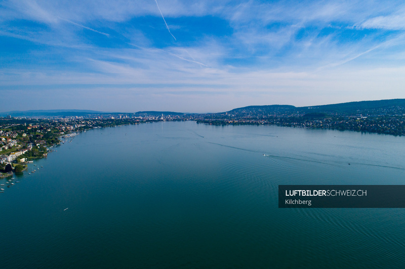 Zürichsee Panorama bei Kilchberg Luftbild