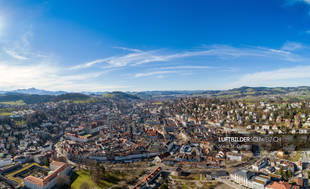 Luftbildpanorama Stadt St. Gallen