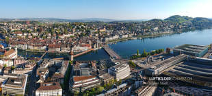 Luzern Kapellbrücke Pamorama Luftbild