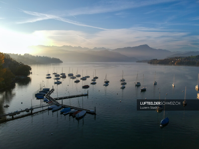 Luftaufnahme Luzern Yachthafen Luftbild