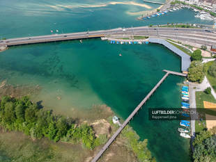 Luftbild Holzbrücke & Heilig Hüsli Rapperswil