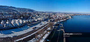 Panorama Rorschach Hafen im Winter Luftbild