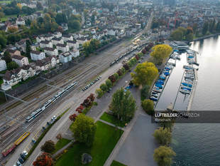 Luftaufnahme Rorschach Seepark / Hafen Luftbild