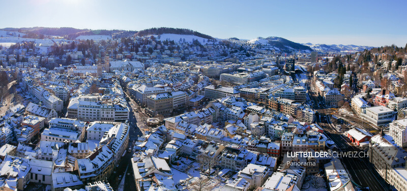 Panorama St. Gallen im Winter Luftbild