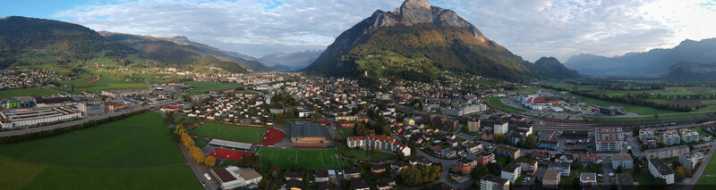 Panorama Übersichtsfoto Sargans Luftbild