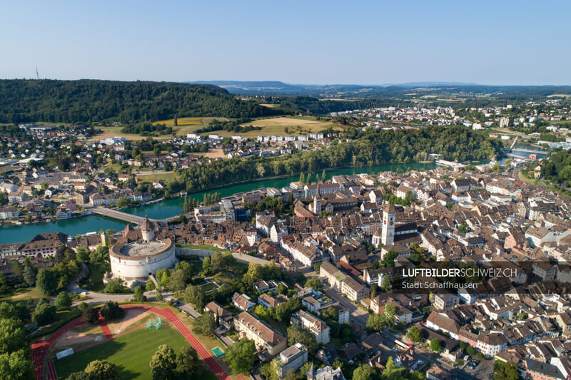 Schaffhausen Luftbild Munot & Altstadt