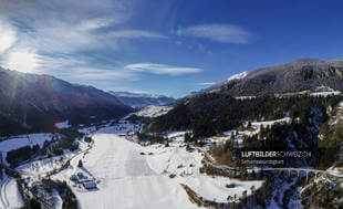 Schmittnerbach Viadukt Albula Luftbild im Winter