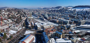 Panorama-Luftbild St. Gallen im Winter