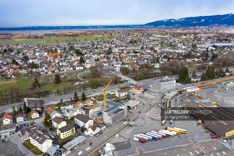 St. Margrethen Grenzstrasse Baustelle Luftbild