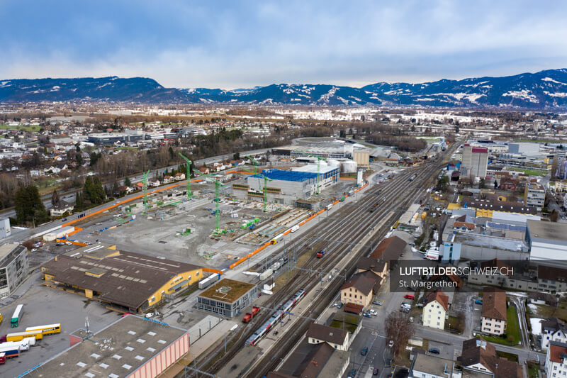 St. Margrethen Stadler Baustelle Luftbild