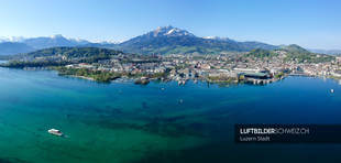 Vierwaldstättersee Blick Luzern & Pilatus Luftbild