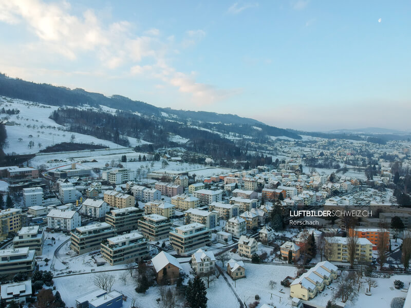 Winterliche Stimmung Rorschach Luftbild