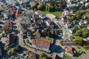 Wohlen Kirche St. Leonhard Luftbild