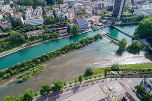 Luftbild Zürich Limmat Staustufe